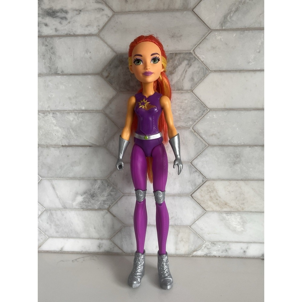 DC Super Hero Girls Starfire 12" Action Doll Mattel 2015 Purple Suit Orange Hair